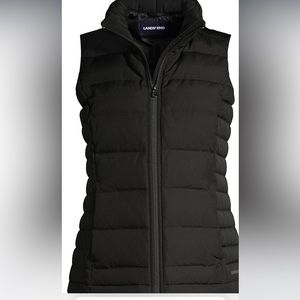 Women’s lands end black down vest sz small